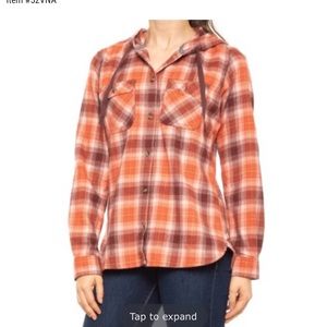 Carhartt Womens Size XL flannel hoodie plaid
